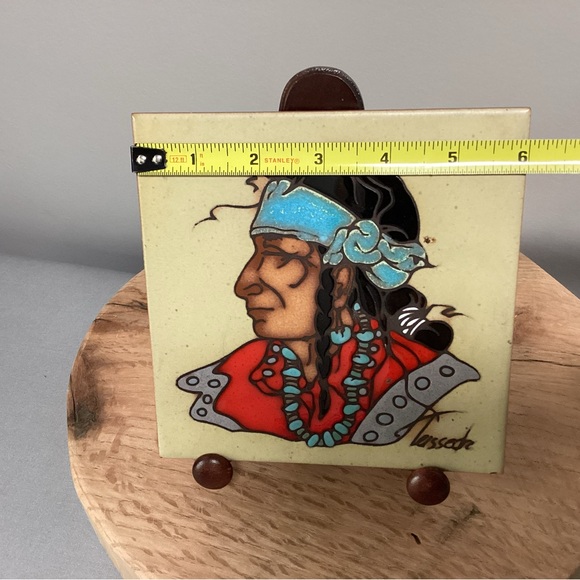 Vintage - Artist Cleo Teissedre - Kiln Fired - Hand Painted - Ceramic Tile Decor - Picture 12 of 14